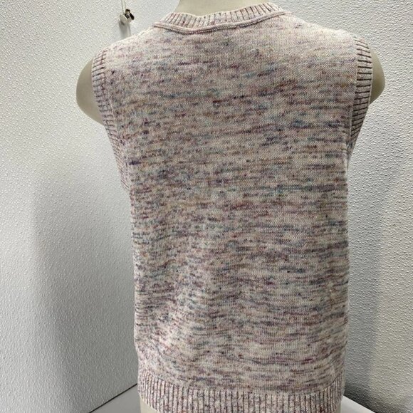 Emilia George Women’s Multicolor Flecks V-Neck Knitted Vest – Size M - Picture 6 of 13